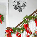 Set of 4 Vinyl Wall Art Decal - Ornaments - 23" x 28" - Christmas Holiday Seasonal Decoration Sticker - Indoor Outdoor Home Office Wall Door Window Living Room Bedroom Decor Decals (23" x 28"; Black) Black 23" x 28" 2