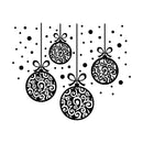Set of 4 Vinyl Wall Art Decal - Ornaments - Christmas Holiday Seasonal Decoration Sticker - Indoor Outdoor Home Office Wall Door Window Living Room Bedroom Decor Decals (23" x 28"; Black)   4