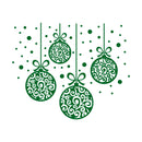 Set of 4 Vinyl Wall Art Decal - Ornaments - 23" x 28" - Christmas Holiday Seasonal Decoration Sticker - Indoor Outdoor Home Office Wall Door Window Living Room Bedroom Decor Decals (23" x 28"; Green) Green 23" x 28" 4