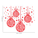 Set of 4 Vinyl Wall Art Decal - Ornaments - 23" x 28" - Christmas Holiday Seasonal Decoration Sticker - Indoor Outdoor Home Office Wall Door Window Living Room Bedroom Decor Decals (23" x 28"; Red) Red 23" x 28"