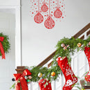 Set of 4 Vinyl Wall Art Decal - Ornaments - 23" x 28" - Christmas Holiday Seasonal Decoration Sticker - Indoor Outdoor Home Office Wall Door Window Living Room Bedroom Decor Decals (23" x 28"; Red) Red 23" x 28" 3