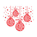 Set of 4 Vinyl Wall Art Decal - Ornaments - 23" x 28" - Christmas Holiday Seasonal Decoration Sticker - Indoor Outdoor Home Office Wall Door Window Living Room Bedroom Decor Decals (23" x 28"; Red) Red 23" x 28" 4