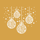 Set of 4 Vinyl Wall Art Decal - Ornaments - 23" x 28" - Christmas Holiday Seasonal Decoration Sticker - Indoor Outdoor Home Office Wall Door Window Living Room Bedroom Decor Decals (23" x 28"; White) White 23" x 28"