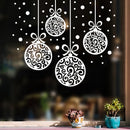 Set of 4 Vinyl Wall Art Decal - Ornaments - 23" x 28" - Christmas Holiday Seasonal Decoration Sticker - Indoor Outdoor Home Office Wall Door Window Living Room Bedroom Decor Decals (23" x 28"; White) White 23" x 28" 2
