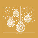 Set of 4 Vinyl Wall Art Decal - Ornaments - 23" x 28" - Christmas Holiday Seasonal Decoration Sticker - Indoor Outdoor Home Office Wall Door Window Living Room Bedroom Decor Decals (23" x 28"; White) White 23" x 28" 4