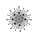 Vinyl Wall Art Decal - Sunburst Halo - Modern Urban Sun Outline Home Apartment Office Workplace Decor - Trendy Minimalist Living Room Bedroom Outdoor Indoor Decals (23" x 23"; Black)