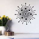 Vinyl Wall Art Decal - Sunburst Halo - Modern Urban Sun Outline Home Apartment Office Workplace Decor - Trendy Minimalist Living Room Bedroom Outdoor Indoor Decals (23" x 23"; Black)   3