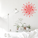 Vinyl Wall Art Decal - Sunburst Halo - 23" x 23" - Modern Urban Sun Outline Home Apartment Office Workplace Decor - Trendy Minimalist Living Room Bedroom Outdoor Indoor Decals (23" x 23"; Red) Red 23" x 23" 2