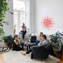 Vinyl Wall Art Decal - Sunburst Halo - 23" x 23" - Modern Urban Sun Outline Home Apartment Office Workplace Decor - Trendy Minimalist Living Room Bedroom Outdoor Indoor Decals (23" x 23"; Red) Red 23" x 23" 3