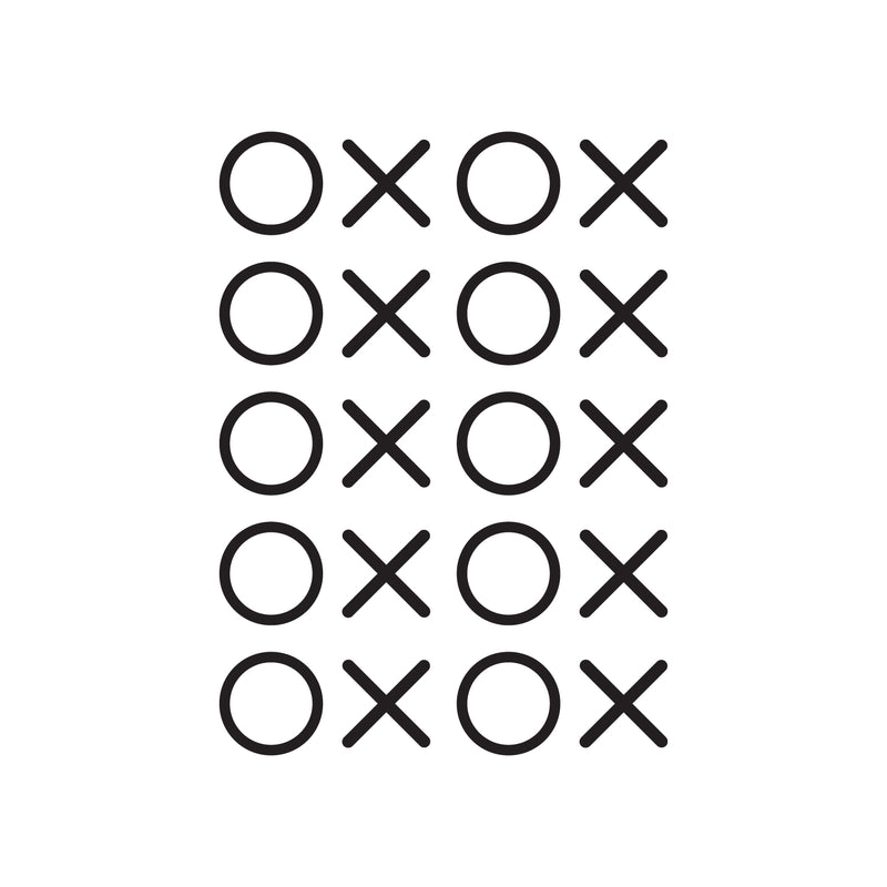 Set of 20 Vinyl Wall Art Decals - XOXO’s - 28" x 22" - Trendy Tic Tac Toe Pattern Home Living Room Workplace Decor - Modern Apartment Bedroom Office Work Peel and Stick Decals (28" x 22"; Black) Black 28" x 22"