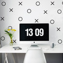 Set of 20 Vinyl Wall Art Decals - XOXO’s - 28" x 22" - Trendy Tic Tac Toe Pattern Home Living Room Workplace Decor - Modern Apartment Bedroom Office Work Peel and Stick Decals (28" x 22"; Black) Black 28" x 22" 4