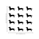Set of 12 Vinyl Wall Art Decals - Dachshund Dogs - 3.5" x 6" Each - Fun Trendy Wiener Dog Decor for Home Apartment Bedroom Living Room - Cool Indoor Outdoor Teens Kids Theme (3.5" x 6" Each; Black) Black 3.5" x 6" each