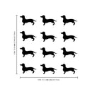 Set of 12 Vinyl Wall Art Decals - Dachshund Dogs - 3.5" x 6" Each - Fun Trendy Wiener Dog Decor for Home Apartment Bedroom Living Room - Cool Indoor Outdoor Teens Kids Theme (3.5" x 6" Each; Black) Black 3.5" x 6" each