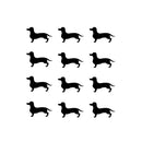 Set of 12 Vinyl Wall Art Decals - Dachshund Dogs - 3.Each - Fun Trendy Wiener Dog Decor for Home Apartment Bedroom Living Room - Cool Indoor Outdoor Teens Kids Theme (3.Each; White)   2
