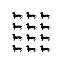Set of 12 Vinyl Wall Art Decals - Dachshund Dogs - 3.5" x 6" Each - Fun Trendy Wiener Dog Decor for Home Apartment Bedroom Living Room - Cool Indoor Outdoor Teens Kids Theme (3.5" x 6" Each; Black) Black 3.5" x 6" each 2