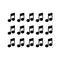 Set of 15 Vinyl Wall Art Decals - Musical Notes - Each - Cool Modern Music Lovers Home Living Room Bedroom Stickers - Trendy Office Business Workplace Decorations (Each; Black)