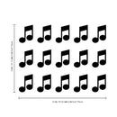 Set of 15 Vinyl Wall Art Decals - Musical Notes - Each - Cool Modern Music Lovers Home Living Room Bedroom Stickers - Trendy Office Business Workplace Decorations (Each; Black)   2