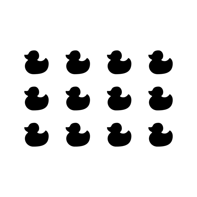 Set of 12 Vinyl Wall Art Decal - Little Ducks - Each - Cute Fun Home Indoor Outdoor Bedroom Living Room Apartment Nursery - Shower Bath Time Nursery Playroom Decor (Each; Black)   2