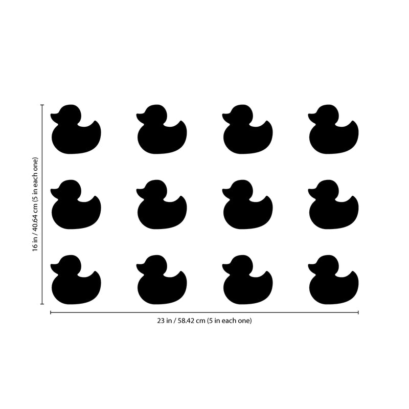 Set of 12 Vinyl Wall Art Decal - Little Ducks - Each - Cute Fun Home Indoor Outdoor Bedroom Living Room Apartment Nursery - Shower Bath Time Nursery Playroom Decor (Each; Black)   3
