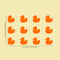 Set of 12 Vinyl Wall Art Decal - Little Ducks - 5" x 5" Each - Cute Fun Home Indoor Outdoor Bedroom Living Room Apartment Nursery - Shower Bath Time Nursery Playroom Decor (5" x 5" Each; Orange) Orange 5" x 5" each 3