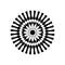 Vinyl Wall Art Decal - Abstract Sunflower Figure - Modern Home Bedroom Apartment Workplace Optical Illusion - Cool Living Room Door Office Work Door Window Decoration (23" x 23"; Blue)