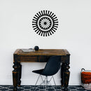 Vinyl Wall Art Decal - Abstract Sunflower Figure - Modern Home Bedroom Apartment Workplace Optical Illusion - Cool Living Room Door Office Work Door Window Decoration (23" x 23"; Blue)   3