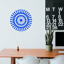 Vinyl Wall Art Decal - Abstract Sunflower Figure - 23" x 23" - Modern Home Bedroom Apartment Workplace Optical Illusion - Cool Living Room Door Office Work Door Window Decoration (23" x 23"; Blue) Blue 23" x 23" 3