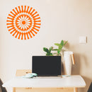 Vinyl Wall Art Decal - Abstract Sunflower Figure - 23" x 23" - Modern Home Bedroom Apartment Workplace Optical Illusion - Cool Living Room Door Office Work Door Window Decoration (23" x 23"; Orange) Orange 23" x 23" 2