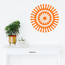 Vinyl Wall Art Decal - Abstract Sunflower Figure - 23" x 23" - Modern Home Bedroom Apartment Workplace Optical Illusion - Cool Living Room Door Office Work Door Window Decoration (23" x 23"; Orange) Orange 23" x 23" 3