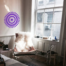Vinyl Wall Art Decal - Abstract Sunflower Figure - 23" x 23" - Modern Home Bedroom Apartment Workplace Optical Illusion - Cool Living Room Door Office Work Door Window Decoration (23" x 23"; Purple) Purple 23" x 23" 3