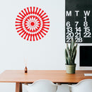 Vinyl Wall Art Decal - Abstract Sunflower Figure - 23" x 23" - Modern Home Bedroom Apartment Workplace Optical Illusion - Cool Living Room Door Office Work Door Window Decoration (23" x 23"; Red) Red 23" x 23" 2