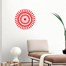 Vinyl Wall Art Decal - Abstract Sunflower Figure - 23" x 23" - Modern Home Bedroom Apartment Workplace Optical Illusion - Cool Living Room Door Office Work Door Window Decoration (23" x 23"; Red) Red 23" x 23" 3