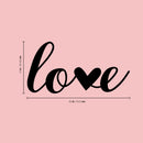Valentines Day Vinyl Wall Art Decal - Love - 10" x 20" - Modern Love Heart Trendy Home Living Room Bedroom Sticker - Cute Indoor Outdoor Quote for Office Workplace Apartment Decor (10" x 20"; Black) Black 10" x 20"