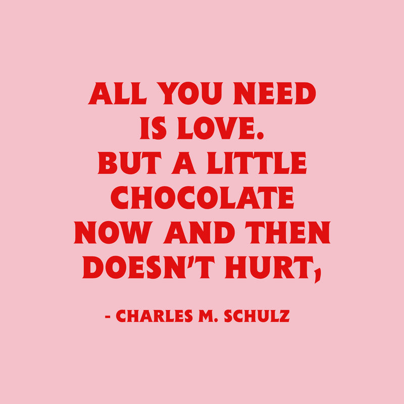 Valentines Day Vinyl Wall Art Decal - All You Need is Love But A Little Chocolate Now and Then - Charles M Schulz Valentine’s Home Bedroom Living Room Apartment Decor (19" x 20"; Black)   5