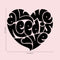 Valentines Day Vinyl Wall Art Decal - All You Need is Love Heart Shape - Valentine’s Home Living Room Bedroom Sticker - Indoor Outdoor Positive Office Apartment Decor (20" x 23"; Black)   2