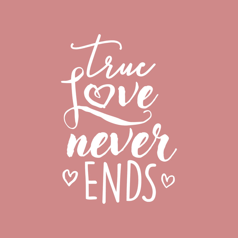 Valentines Day Vinyl Wall Art Decal - True Love Never Ends - 31" x 21" - Valentine’s Home Living Room Bedroom Sticker - Indoor Outdoor Positive Household Couples Apartment Decor (31" x 21"; White) White 31" x 21" 4
