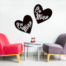 Valentines Day Vinyl Wall Art Decal - Be Mine - 22.5" x 22.5" - Valentine’s Heart Home Living Room Bedroom Sticker - Cute Couples Indoor Outdoor Apartment Coffee Shop Decor (22.5" x 22.5"; Black) Black 22.5" x 22.5" 3