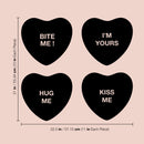 Set of 4 Valentines Day Vinyl Wall Art Decal - Assorted Heart Candies - 10" x 11" Each - Valentine’s Home Living Room Bedroom Fun Indoor Outdoor Apartment Coffee Shop Decor (10" x 11" Each; Black) Black 10" x 11" each