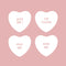 Set of 4 Valentines Day Vinyl Wall Art Decal - Assorted Heart Candies - 10" x 11" Each - Valentine’s Home Living Room Bedroom Fun Indoor Outdoor Apartment Coffee Shop Decor (10" x 11" Each; White) White 10" x 11" each