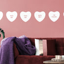 Set of 4 Valentines Day Vinyl Wall Art Decal - Assorted Heart Candies - 10" x 11" Each - Valentine’s Home Living Room Bedroom Fun Indoor Outdoor Apartment Coffee Shop Decor (10" x 11" Each; White) White 10" x 11" each 2