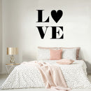 Valentines Day Vinyl Wall Art Decal - Love - Modern Love Heart Trendy Home Living Room Bedroom Sticker - Cute Indoor Outdoor Quote for Office Workplace Apartment Decor (10" x 20"; Black)   3