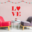 Valentines Day Vinyl Wall Art Decal - Love - 24" x 23" - Valentine’s Cute Quote for Home Living Room Bedroom Sticker - Trendy Couples Indoor Outdoor Apartment Office Work Decor (24" x 23"; Red) Red 24" x 23" 2