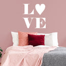 Valentines Day Vinyl Wall Art Decal - Love - 24" x 23" - Valentine’s Cute Quote for Home Living Room Bedroom Sticker - Trendy Couples Indoor Outdoor Apartment Office Work Decor (24" x 23"; White) White 24" x 23"
