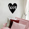 Valentines Day Vinyl Wall Art Decal - Love in Cursive - Valentine’s Heart Decor for Home Living Room Bedroom Sticker - Trendy Indoor Outdoor Apartment Office Work (23" x 20"; Black)   2