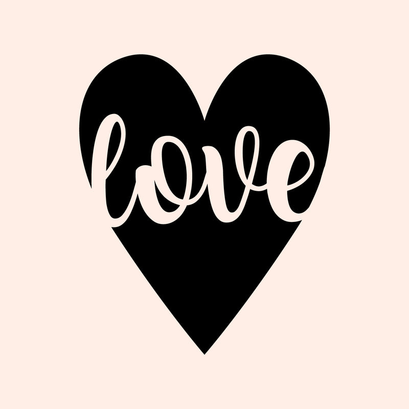Valentines Day Vinyl Wall Art Decal - Love in Cursive - 23" x 20" - Valentine’s Heart Decor for Home Living Room Bedroom Sticker - Trendy Indoor Outdoor Apartment Office Work (23" x 20"; Black) Black 23" x 20" 4