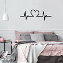 Valentines Day Vinyl Wall Art Decal - Heartbeat Heart Shape - Valentine’s Decor for Couples Home Living Room Bedroom Sticker - Cute Apartment Indoor Office Work Decor (11" x 31"; Black)   3