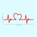 Valentines Day Vinyl Wall Art Decal - Heartbeat Heart Shape - 11" x 31" - Valentine’s Decor for Couples Home Living Room Bedroom Sticker - Cute Apartment Indoor Office Work Decor (11" x 31"; Red) Red 11" x 31"