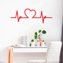 Valentines Day Vinyl Wall Art Decal - Heartbeat Heart Shape - 11" x 31" - Valentine’s Decor for Couples Home Living Room Bedroom Sticker - Cute Apartment Indoor Office Work Decor (11" x 31"; Red) Red 11" x 31" 3