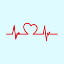 Valentines Day Vinyl Wall Art Decal - Heartbeat Heart Shape - 11" x 31" - Valentine’s Decor for Couples Home Living Room Bedroom Sticker - Cute Apartment Indoor Office Work Decor (11" x 31"; Red) Red 11" x 31" 4