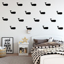 Set of 16 Vinyl Wall Art Decals - Whales - 5" x 8" Each - Fun Ocean Home Bedroom Living Room Apartment Nursery Playroom - Cute Little Kids Toddler Teens Indoor Outdoor Decor (5" x 8" Each; Black) Black 5" x 8" each 2